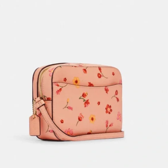 Coach Mini Camera Bag With Mystical Floral Print in Faded Blush Multi (C8699) - Picture 2 of 13